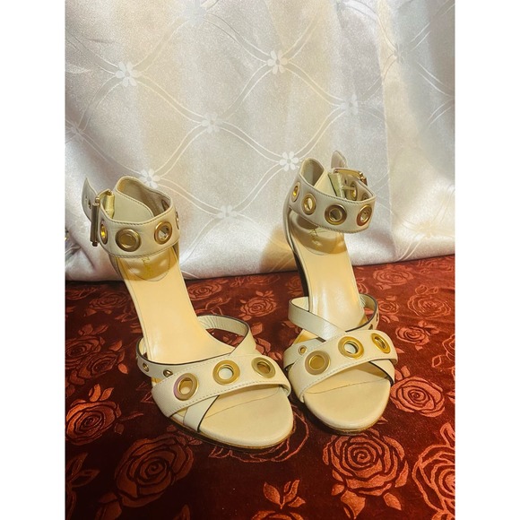 Cole Haan Beige/Cream Sandal Peep-Toe Heels - Size 7.5 - Picture 3 of 4